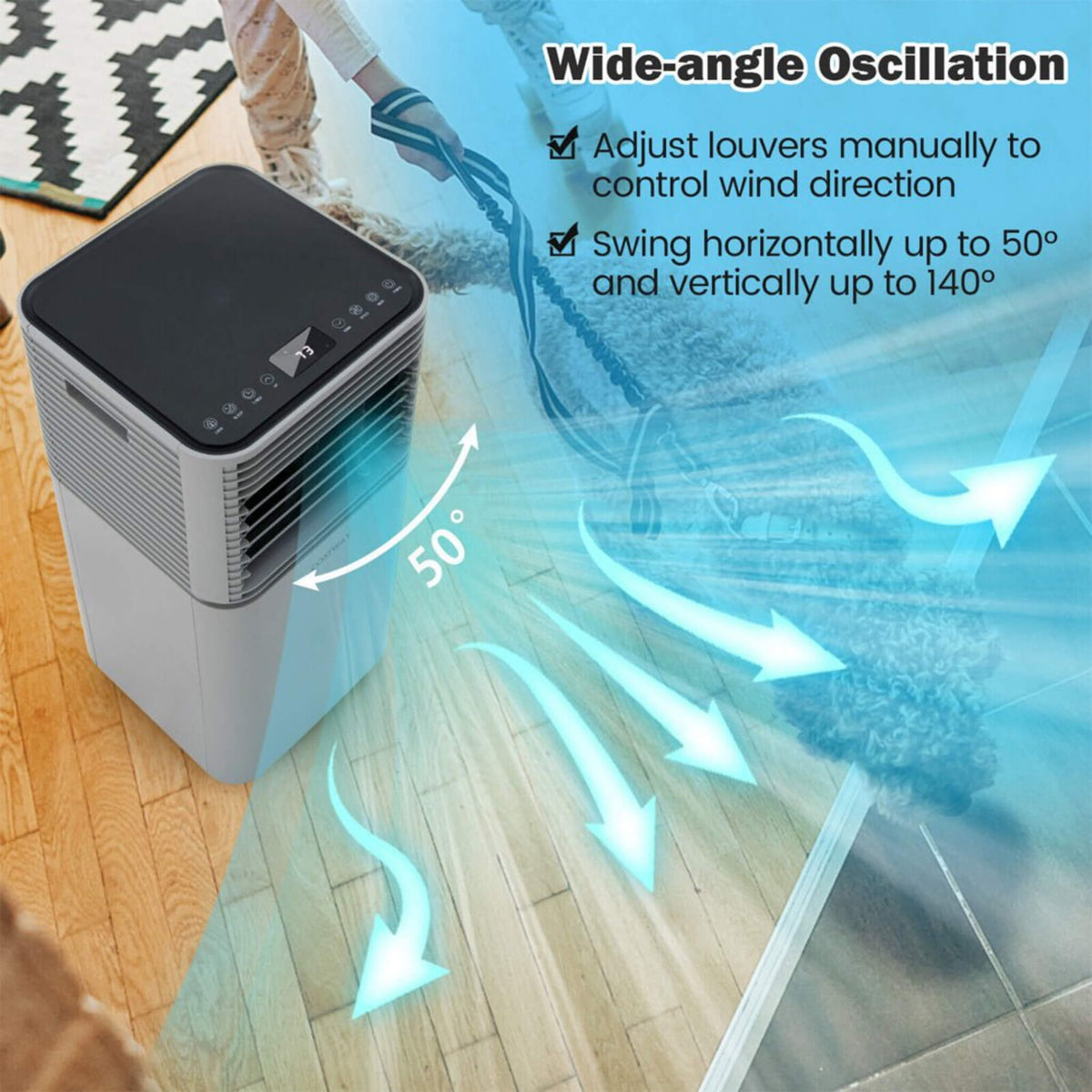 10K BTU Portable Room Air Conditioner Unit With Dehumidifier And Fan Mode (SAK30782)