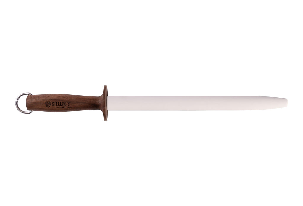 12" Oval Ceramic Honing Rod for Kitchen Knives
