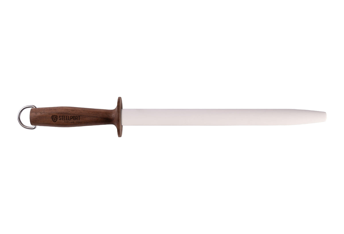 12" Oval Ceramic Honing Rod for Kitchen Knives