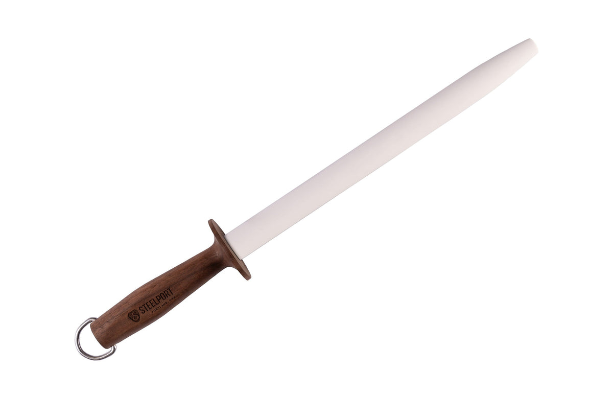 12" Oval Ceramic Honing Rod for Kitchen Knives